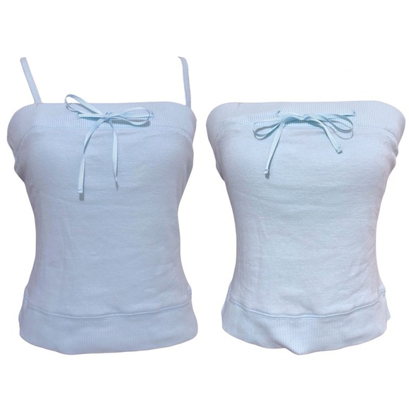 Vintage Y2K Convertible Tank Tube Top in Blue Size Medium Built-In Bralette - Picture 9 of 9